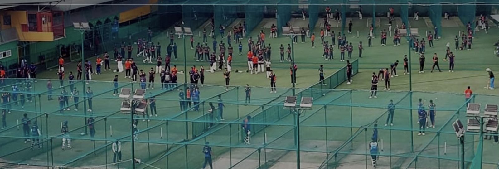 Aerial view of the nets at KIOC, the world's largest cricket academy